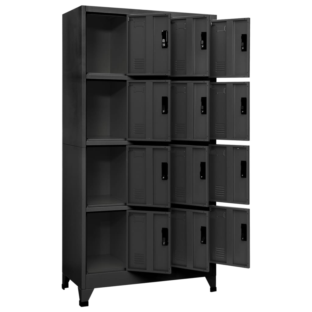 Lockerkast 90x45x180 cm staal antracietkleurig - Griffin Retail