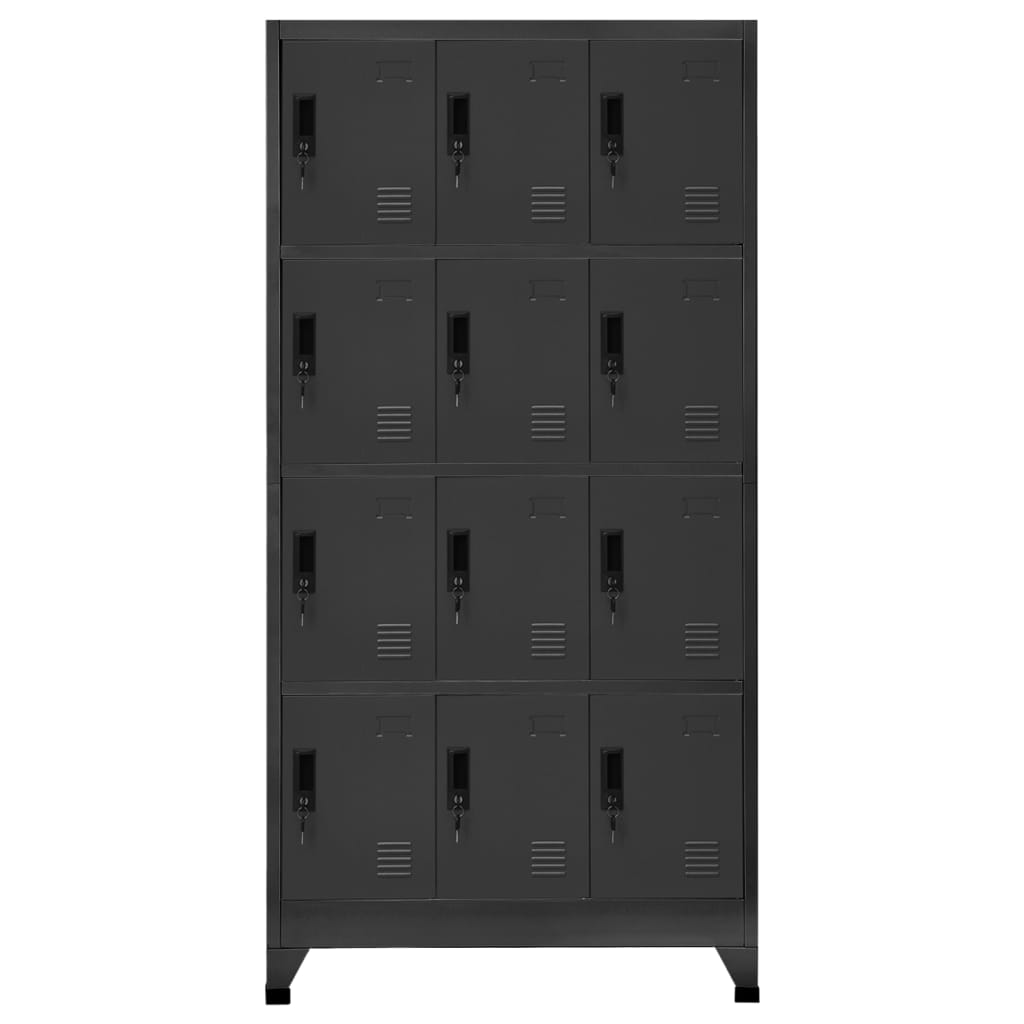 Lockerkast 90x45x180 cm staal antracietkleurig - Griffin Retail