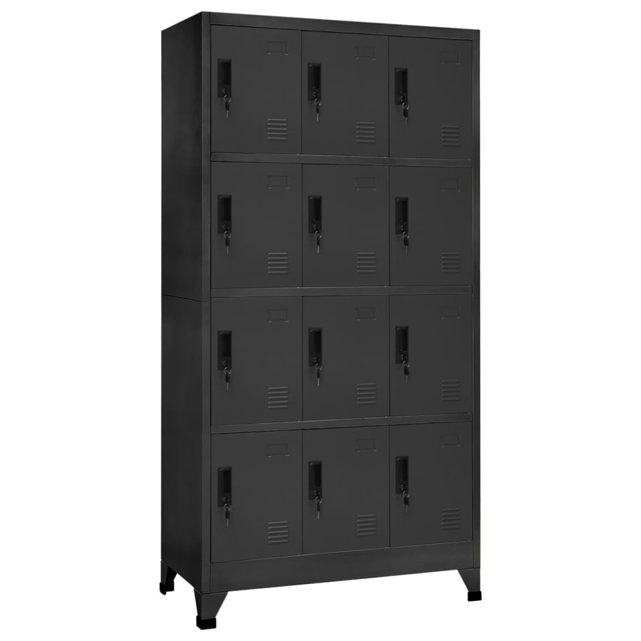 Lockerkast 90x45x180 cm staal antracietkleurig - Griffin Retail