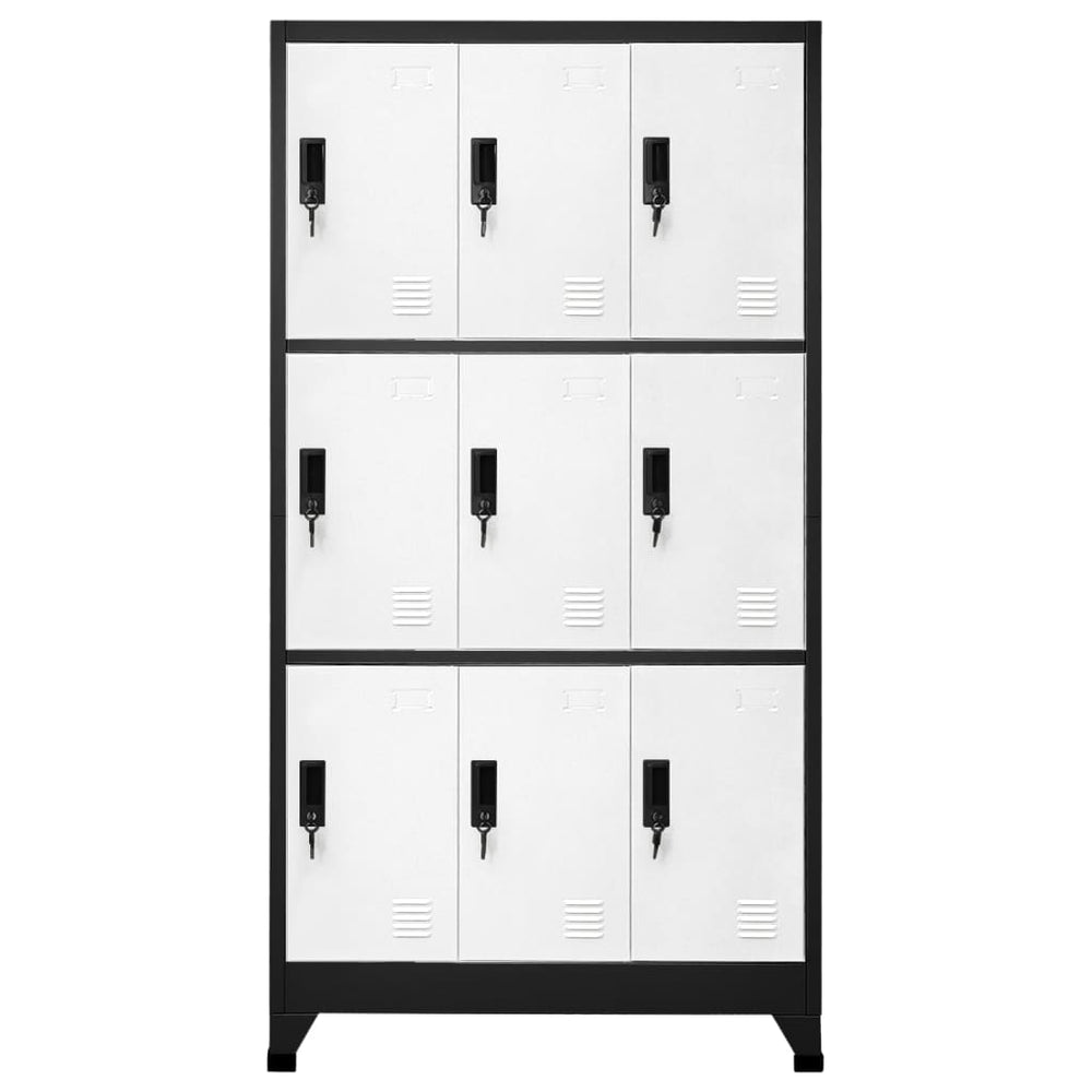 Lockerkast 90x45x180 cm staal antracietkleurig en wit - Griffin Retail