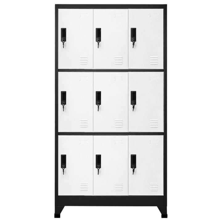 Lockerkast 90x45x180 cm staal antracietkleurig en wit - Griffin Retail