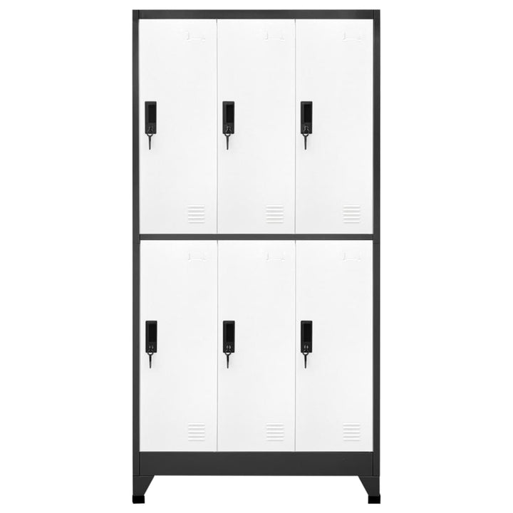 Lockerkast 90x45x180 cm staal antracietkleurig en wit - Griffin Retail