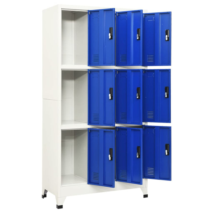 Lockerkast 90x45x180 cm staal grijs en blauw - Griffin Retail