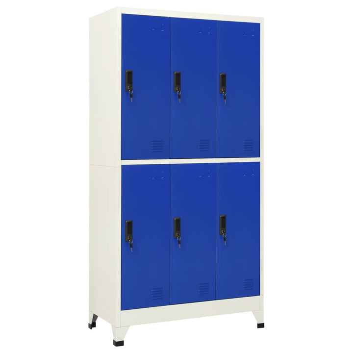 Lockerkast 90x45x180 cm staal grijs en blauw - Griffin Retail