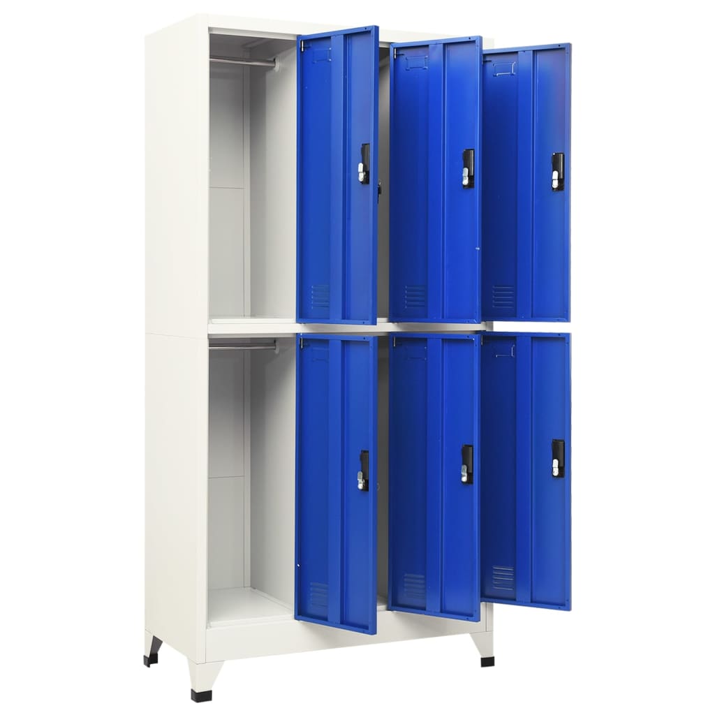 Lockerkast 90x45x180 cm staal grijs en blauw - Griffin Retail