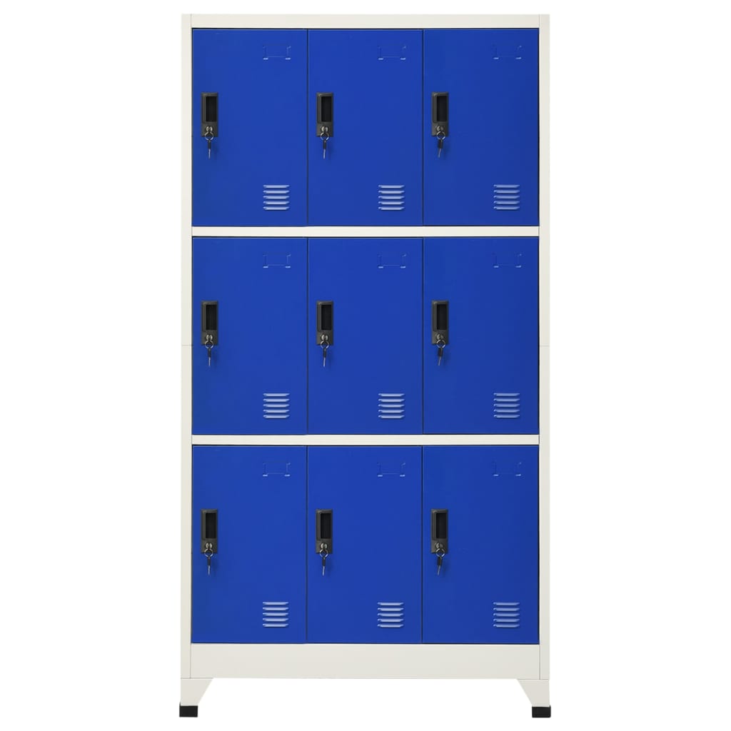 Lockerkast 90x45x180 cm staal grijs en blauw - Griffin Retail