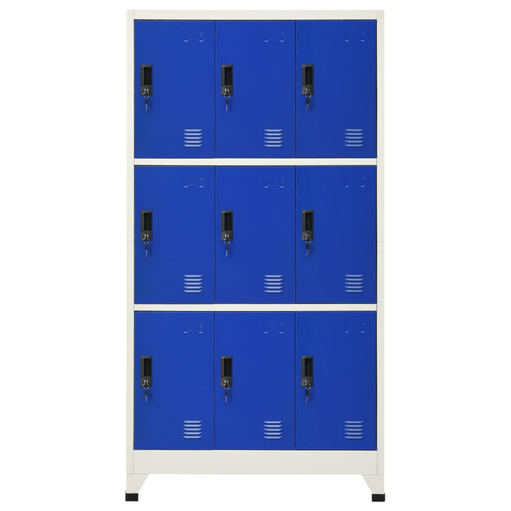 Lockerkast 90x45x180 cm staal grijs en blauw - Griffin Retail