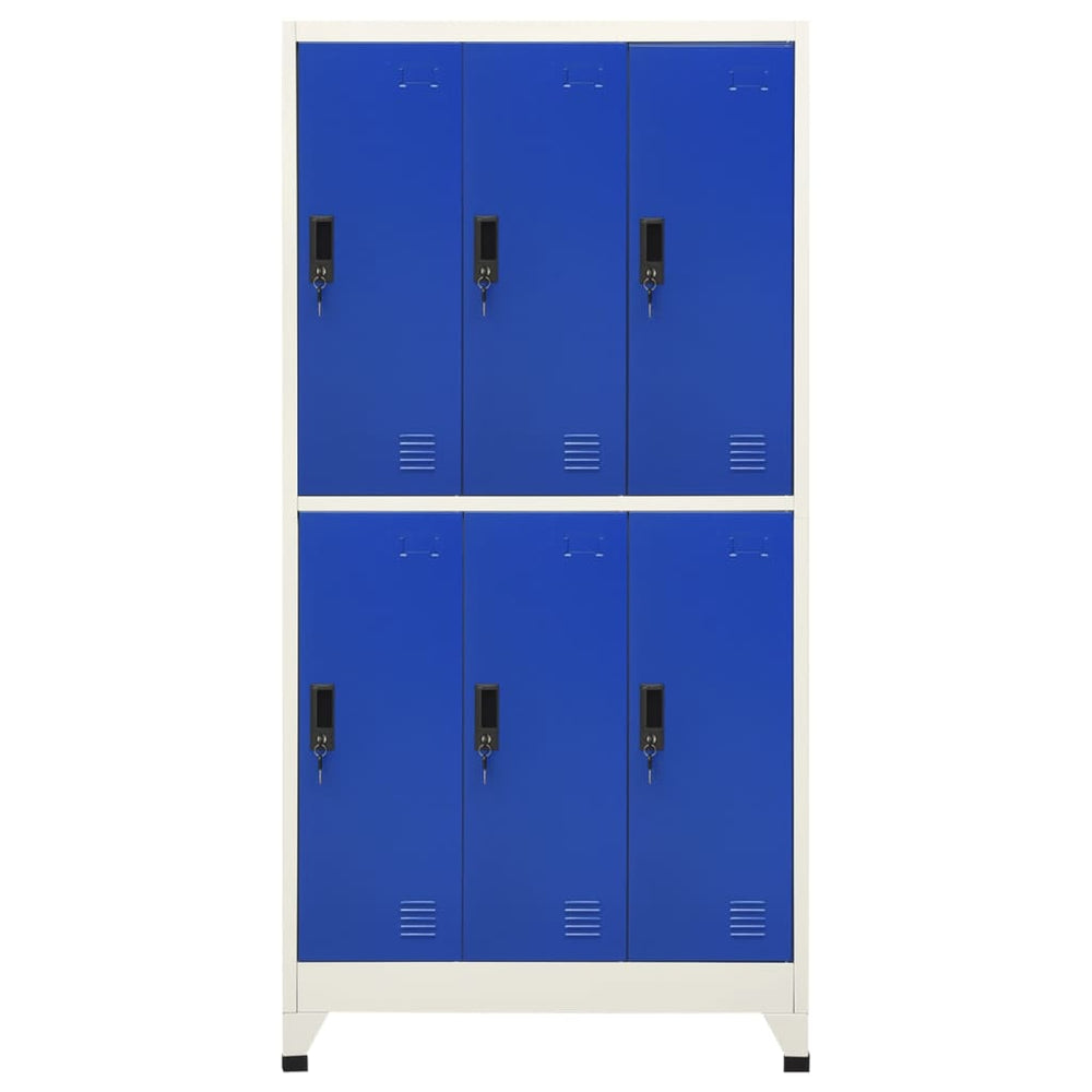 Lockerkast 90x45x180 cm staal grijs en blauw - Griffin Retail