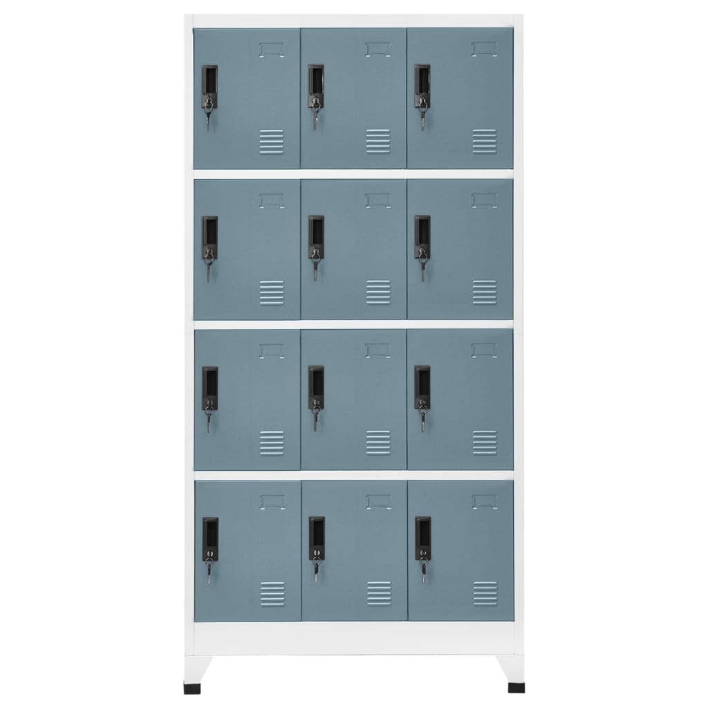 Lockerkast 90x45x180 cm staal lichtgrijs en donkergrijs - Griffin Retail