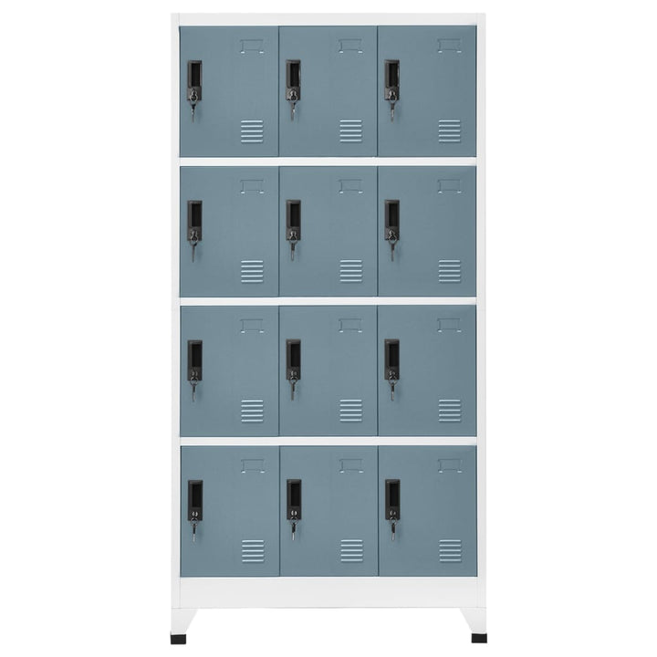 Lockerkast 90x45x180 cm staal lichtgrijs en donkergrijs - Griffin Retail