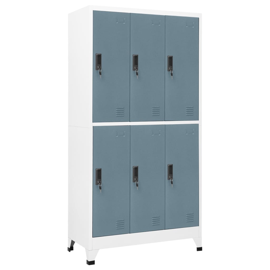 Lockerkast 90x45x180 cm staal lichtgrijs en donkergrijs - Griffin Retail