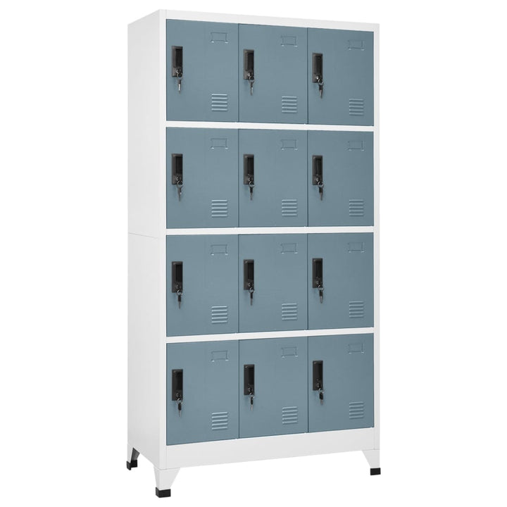 Lockerkast 90x45x180 cm staal lichtgrijs en donkergrijs - Griffin Retail