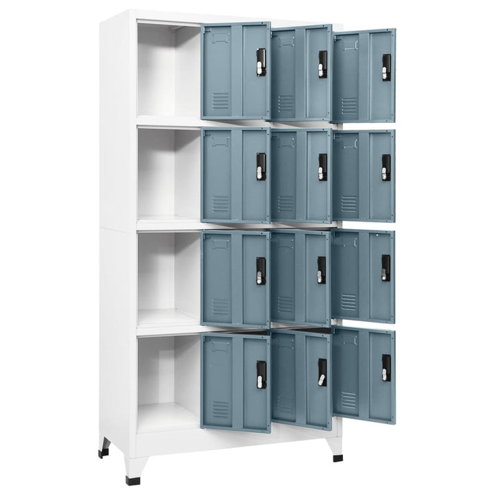 Lockerkast 90x45x180 cm staal lichtgrijs en donkergrijs - Griffin Retail