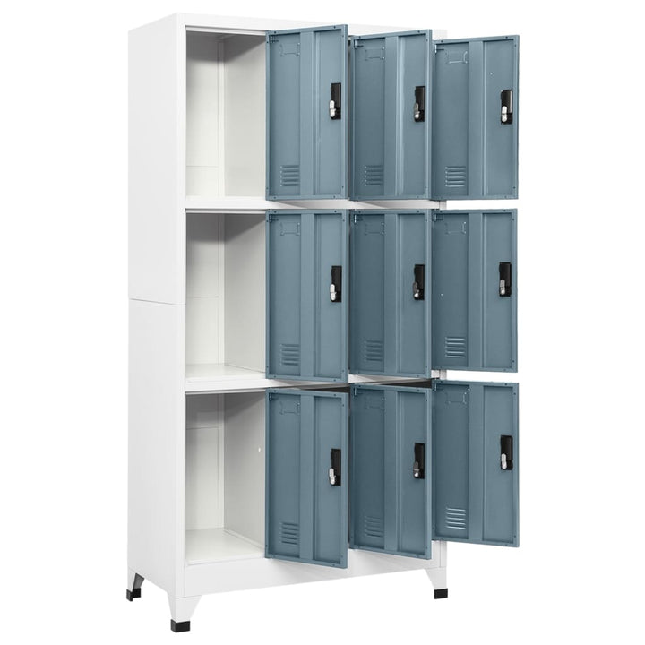 Lockerkast 90x45x180 cm staal lichtgrijs en donkergrijs - Griffin Retail