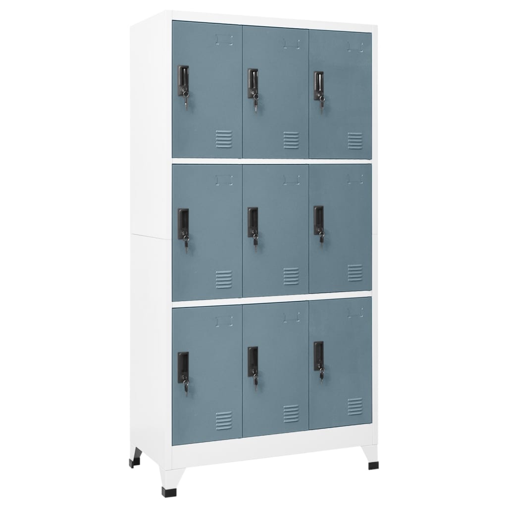 Lockerkast 90x45x180 cm staal lichtgrijs en donkergrijs - Griffin Retail