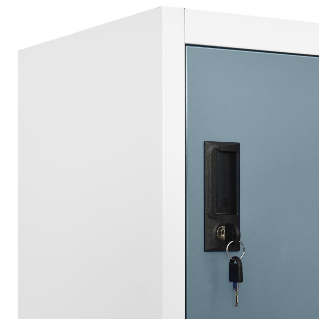 Lockerkast 90x45x180 cm staal lichtgrijs en donkergrijs - Griffin Retail