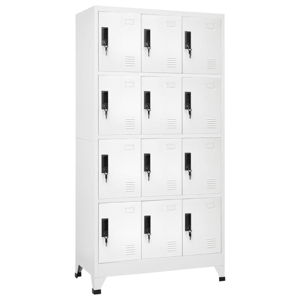 Lockerkast 90x45x180 cm staal wit - Griffin Retail