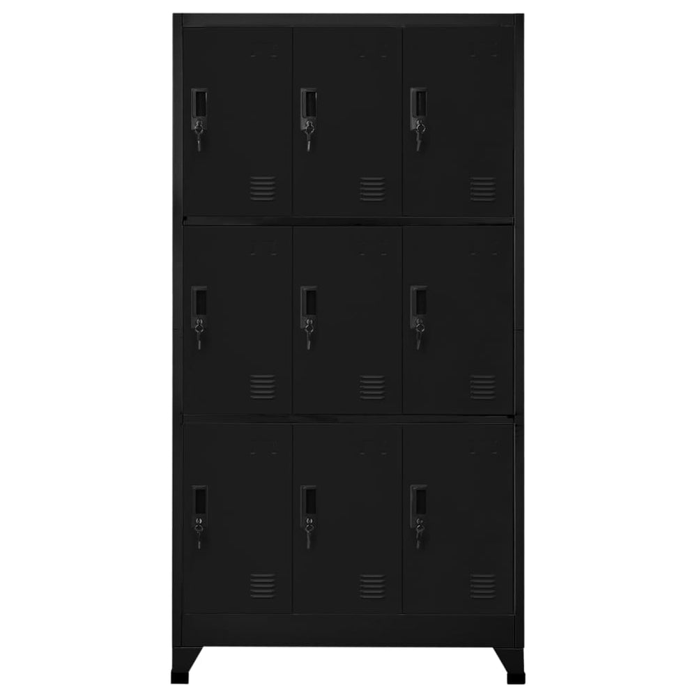 Lockerkast 90x45x180 cm staal zwart - Griffin Retail