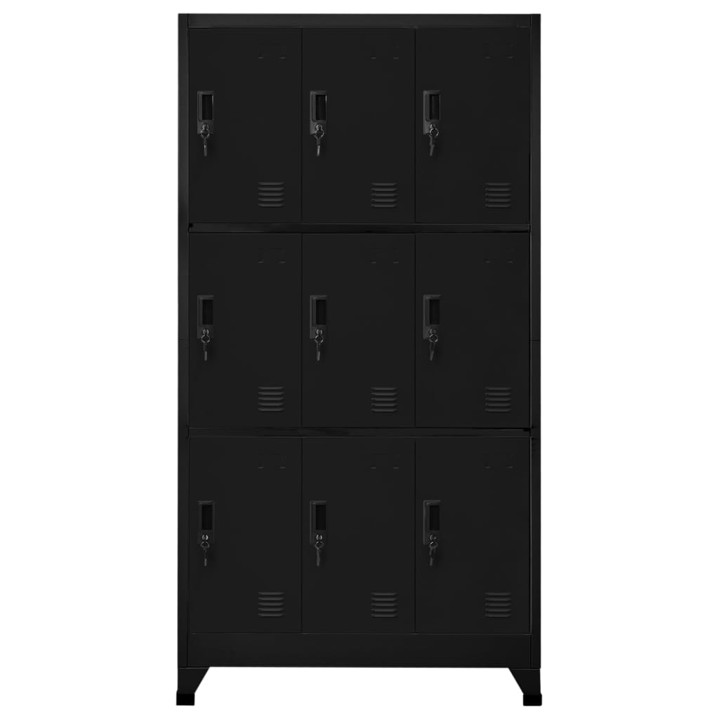 Lockerkast 90x45x180 cm staal zwart - Griffin Retail