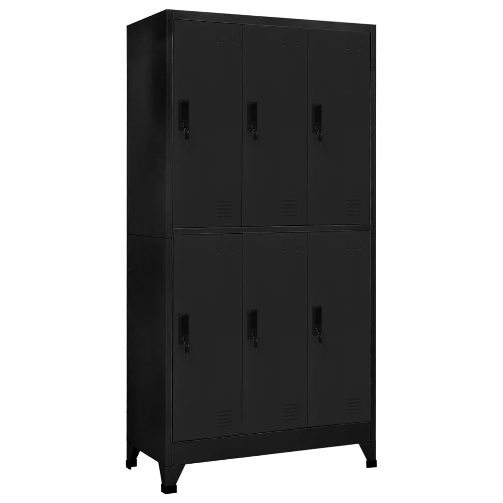 Lockerkast 90x45x180 cm staal zwart - Griffin Retail