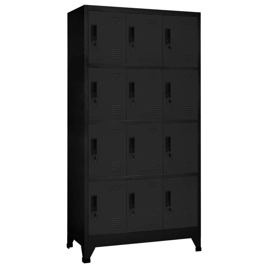 Lockerkast 90x45x180 cm staal zwart - Griffin Retail