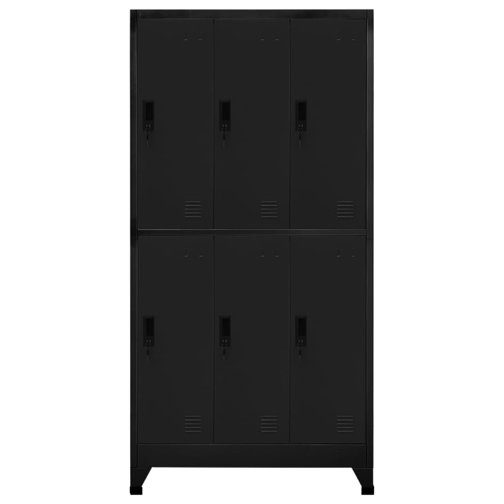 Lockerkast 90x45x180 cm staal zwart - Griffin Retail