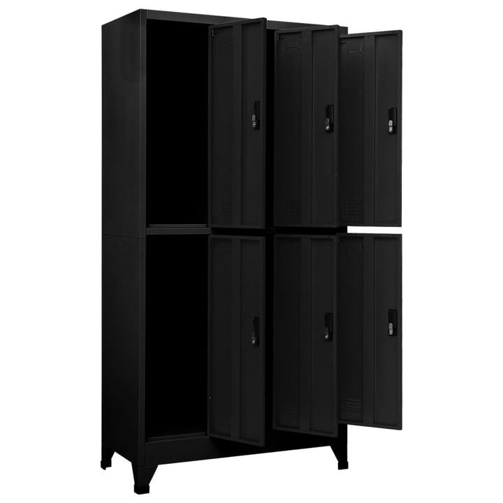 Lockerkast 90x45x180 cm staal zwart - Griffin Retail