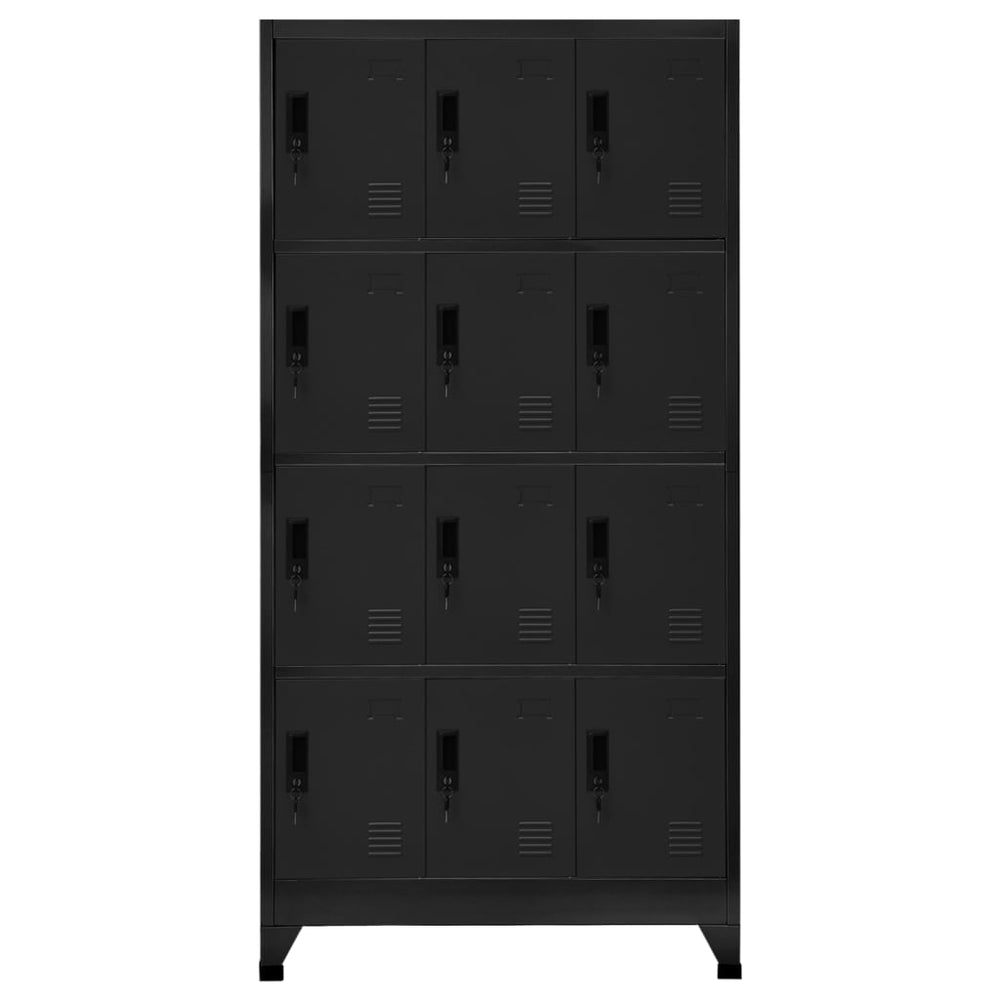 Lockerkast 90x45x180 cm staal zwart - Griffin Retail