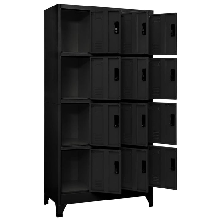 Lockerkast 90x45x180 cm staal zwart - Griffin Retail