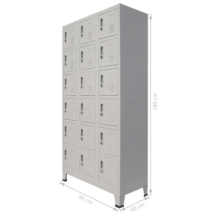 Lockerkast met 18 vakken 90x40x180 cm metaal - Griffin Retail