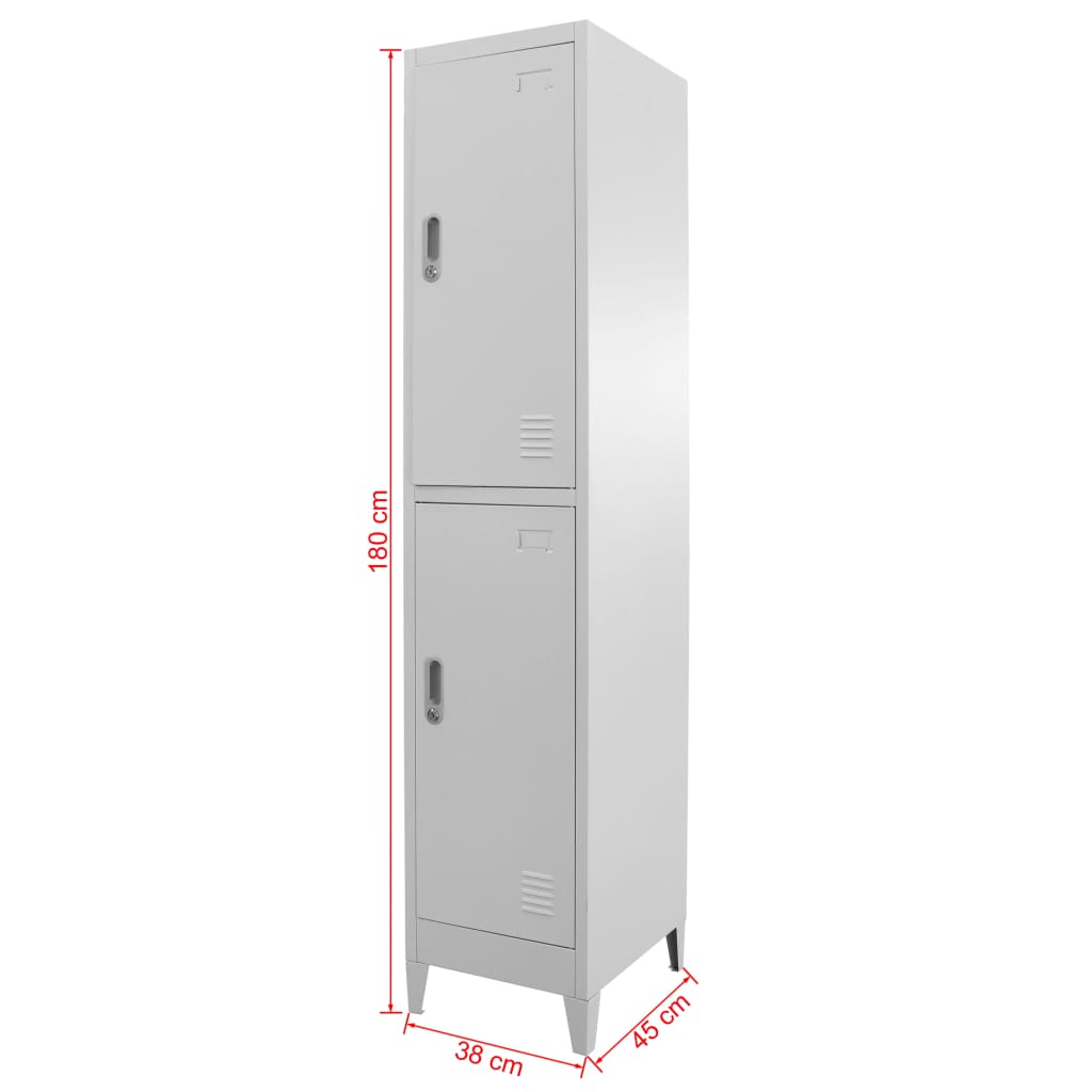 Lockerkast met 2 vakken 38x45x180 cm - Griffin Retail