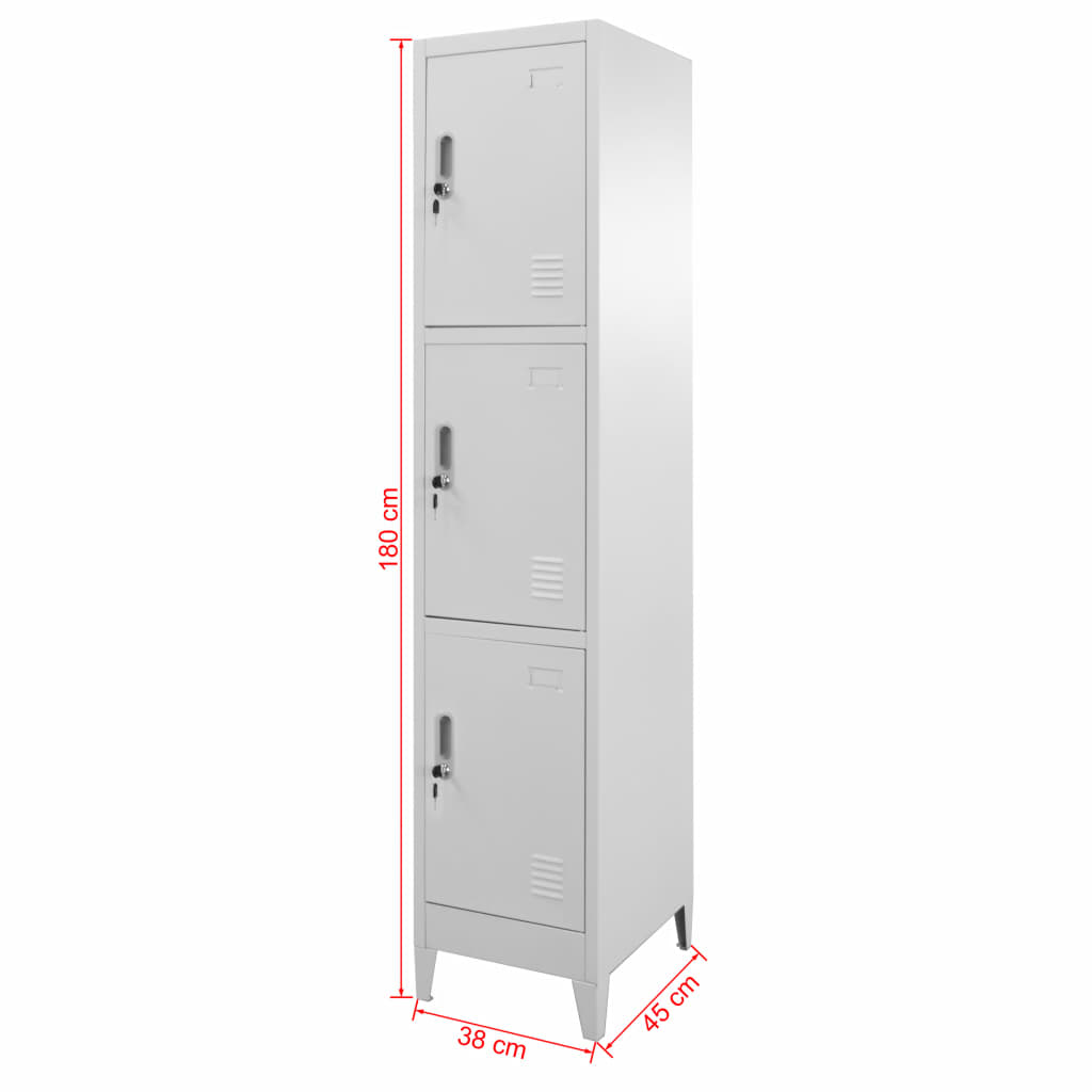 Lockerkast met 3 vakken 38x45x180 cm - Griffin Retail