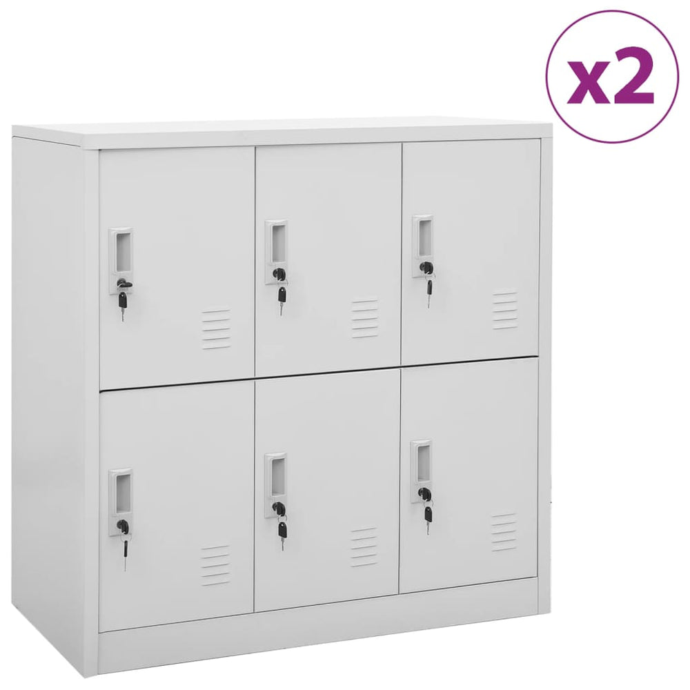 Lockerkasten 2 st 90x45x92,5 cm staal lichtgrijs - Griffin Retail