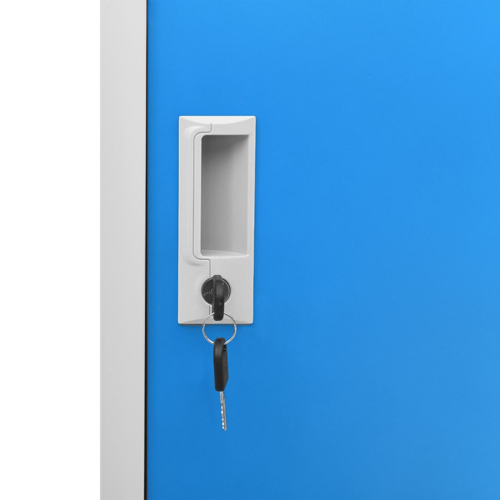 Lockerkasten 2 st 90x45x92,5 cm staal lichtgrijs en blauw - Griffin Retail