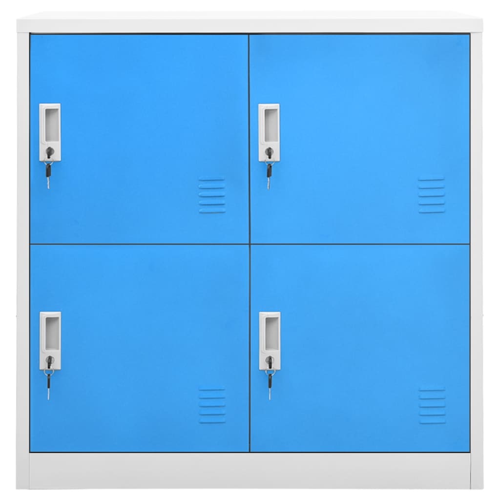 Lockerkasten 2 st 90x45x92,5 cm staal lichtgrijs en blauw - Griffin Retail