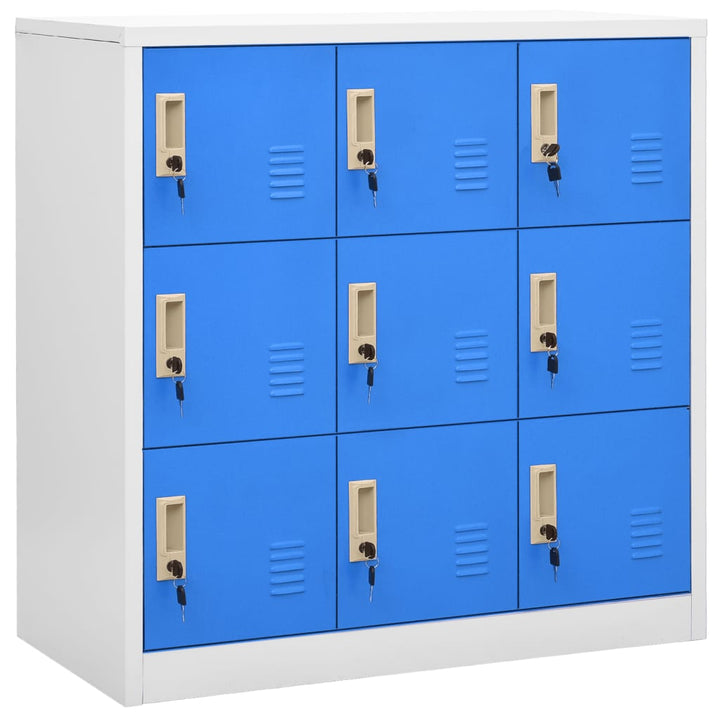 Lockerkasten 2 st 90x45x92,5 cm staal lichtgrijs en blauw - Griffin Retail