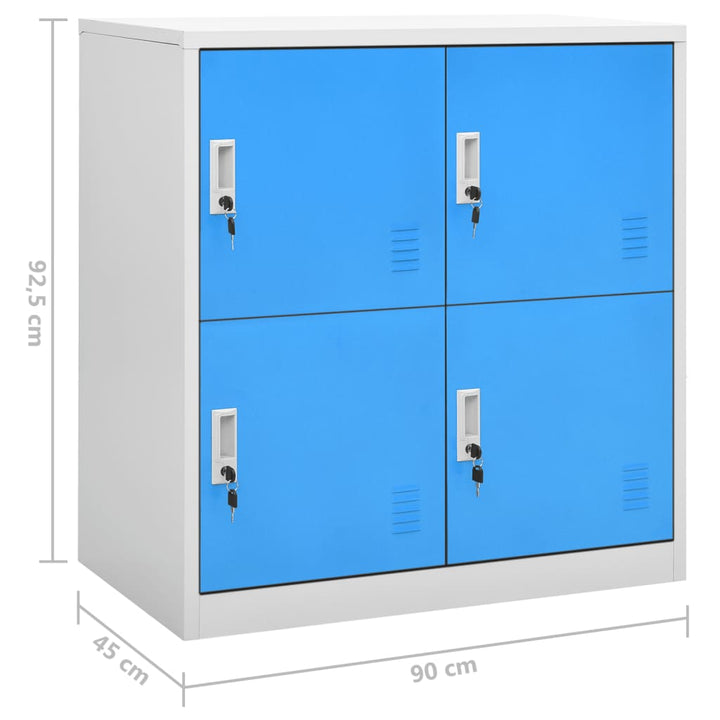 Lockerkasten 2 st 90x45x92,5 cm staal lichtgrijs en blauw - Griffin Retail