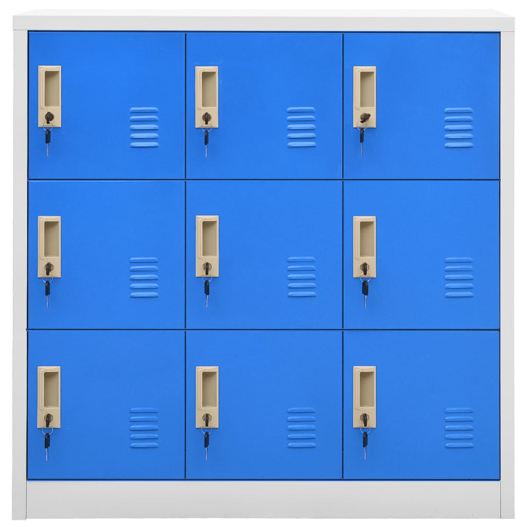 Lockerkasten 2 st 90x45x92,5 cm staal lichtgrijs en blauw - Griffin Retail