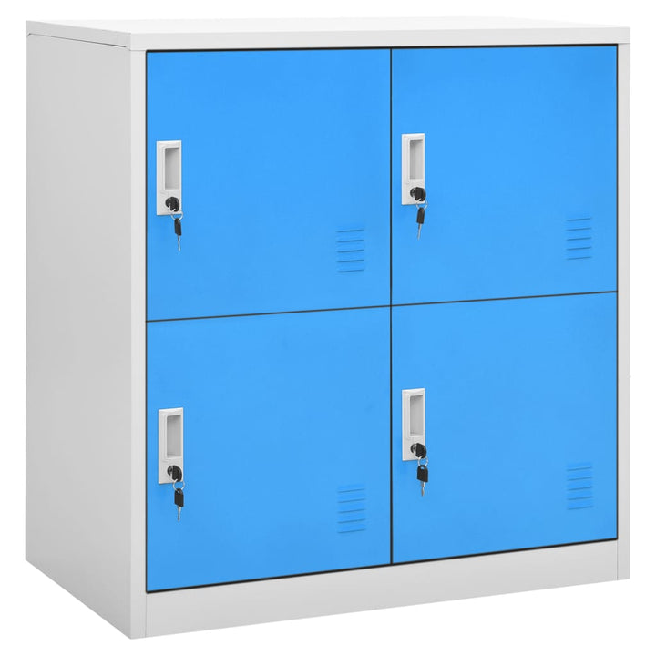 Lockerkasten 2 st 90x45x92,5 cm staal lichtgrijs en blauw - Griffin Retail