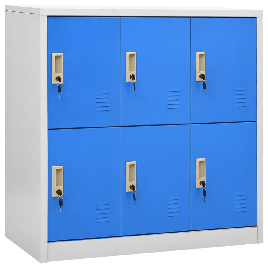 Lockerkasten 2 st 90x45x92,5 cm staal lichtgrijs en blauw - Griffin Retail