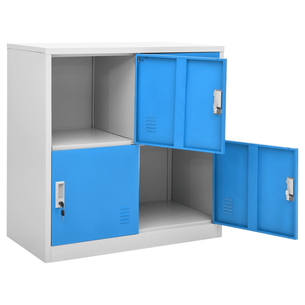 Lockerkasten 2 st 90x45x92,5 cm staal lichtgrijs en blauw - Griffin Retail