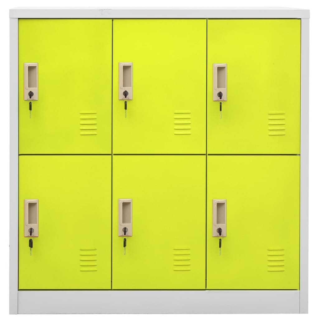 Lockerkasten 2 st 90x45x92,5 cm staal lichtgrijs en groen - Griffin Retail