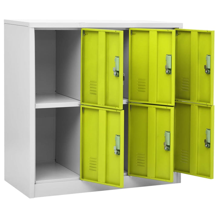 Lockerkasten 2 st 90x45x92,5 cm staal lichtgrijs en groen - Griffin Retail