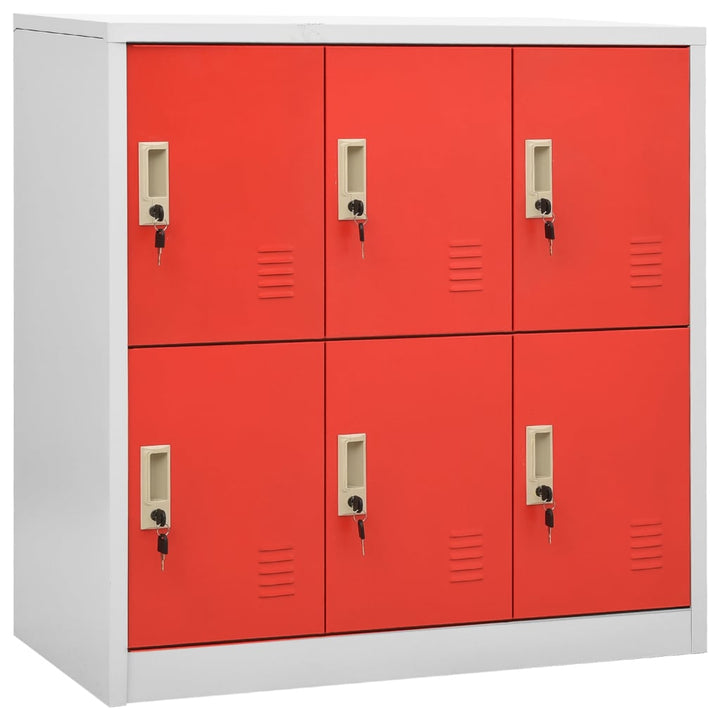 Lockerkasten 2 st 90x45x92,5 cm staal lichtgrijs en rood - Griffin Retail