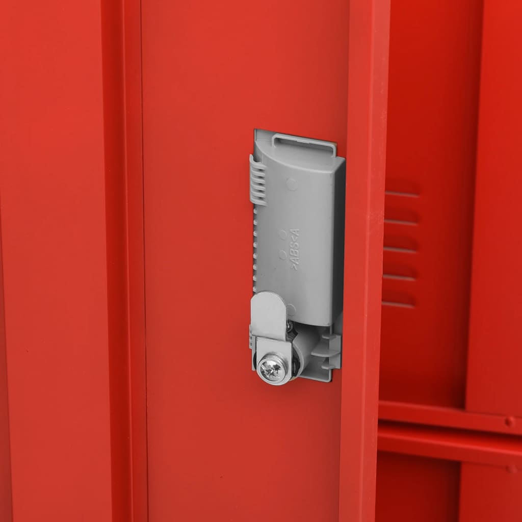 Lockerkasten 2 st 90x45x92,5 cm staal lichtgrijs en rood - Griffin Retail