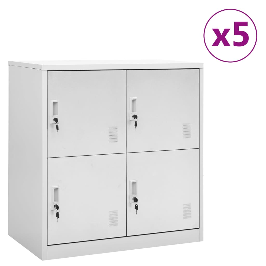 Lockerkasten 5 st 90x45x92,5 cm staal lichtgrijs - Griffin Retail