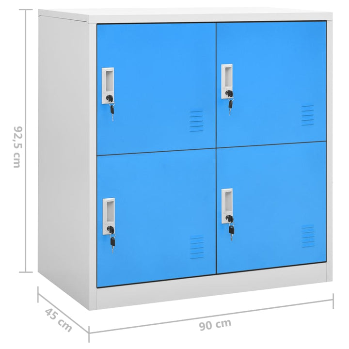 Lockerkasten 5 st 90x45x92,5 cm staal lichtgrijs en blauw - Griffin Retail