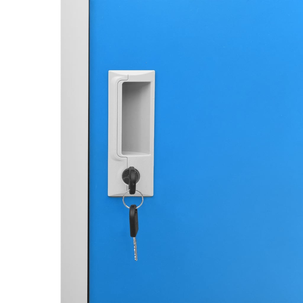 Lockerkasten 5 st 90x45x92,5 cm staal lichtgrijs en blauw - Griffin Retail