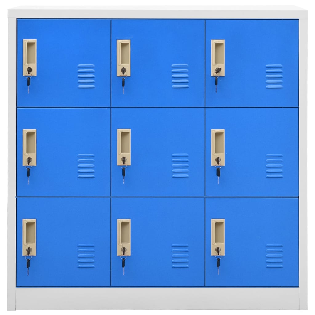 Lockerkasten 5 st 90x45x92,5 cm staal lichtgrijs en blauw - Griffin Retail