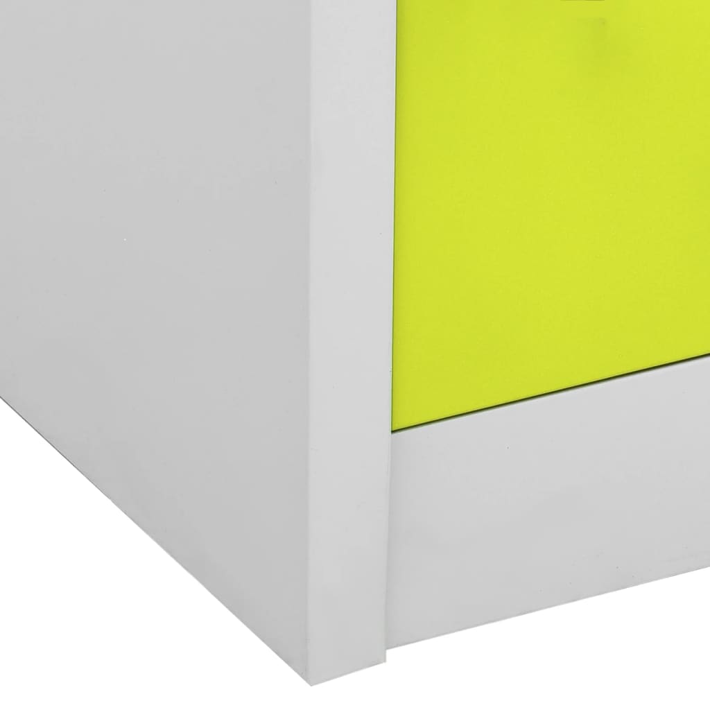 Lockerkasten 5 st 90x45x92,5 cm staal lichtgrijs en groen - Griffin Retail